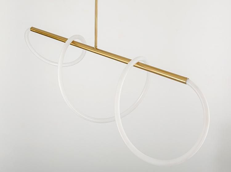 Post-Modern LED Chandelier Creative Personality Line Living Room Dining Room Simple Long-Shaped Musical Note Lamp