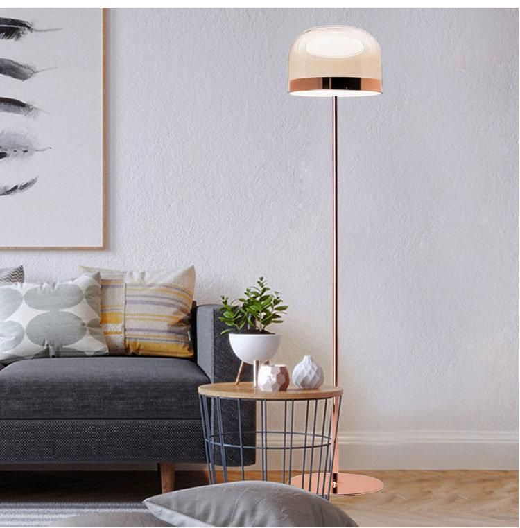 Modern Contemporary Rose Gold Metal LED Desk Table Lamp Light Home Decoration Glass Shade Reading Lighting LED Northern Europe Table Lamp