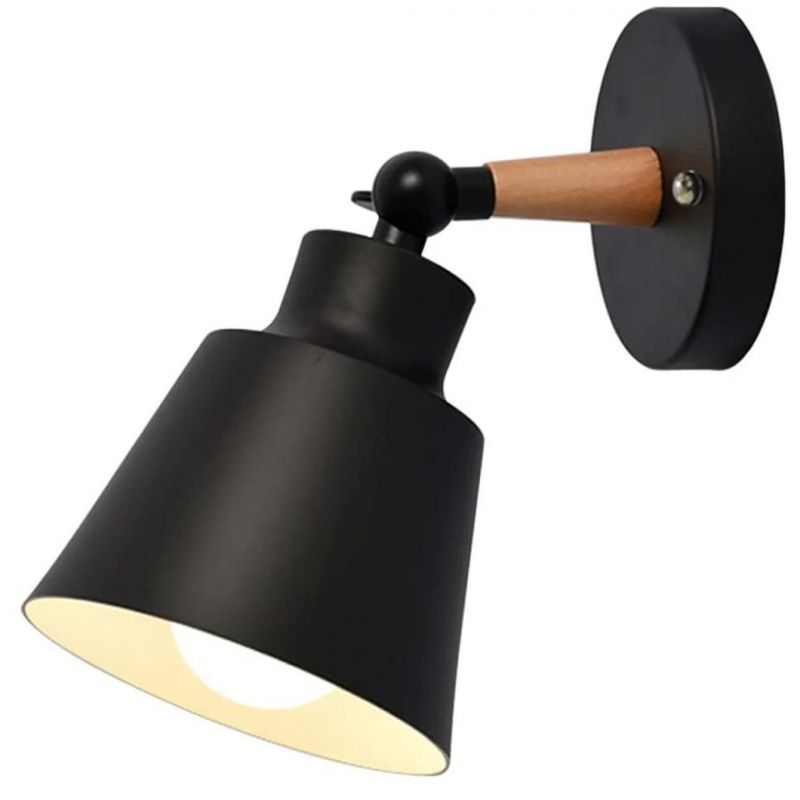 Wall Light Fixtures Nordic Wall Sconce Lamps Macaron Edison Copper Lamp Holder Aisle Lights Corridor Lamp Bedside Reading Light E27 (Color: Black)