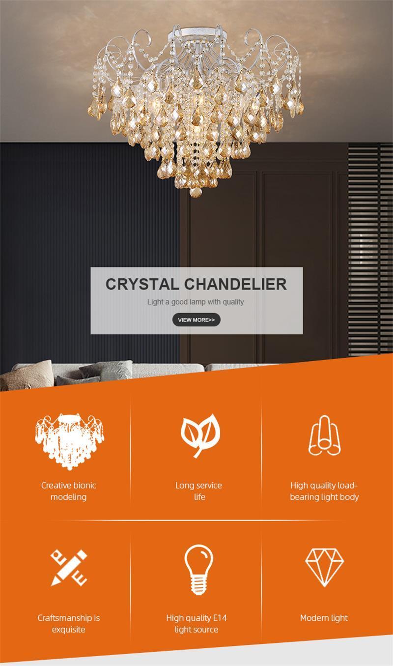 Special Chandelier Design Crystal Glass Lampshade Living Room Dining Room Modern Interior LED Ceiling Light