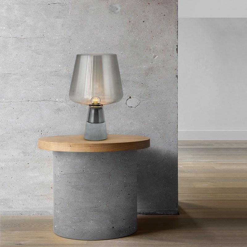 Reading Room LED Glass Mosaic Interior Hotel Decorative Cement Table Lighting Modern Glass Table Lamp for Living Room Bedroom Study Desk Light