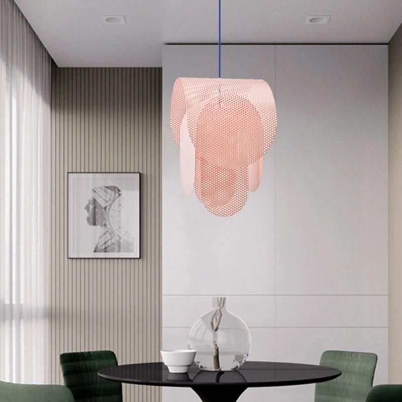 Nordic Pink Pendant Lamp Minimalist Design Lamp for Hotel Perforated Dining Room Cafe Bedroom Pendant Light (WH-AP-247)