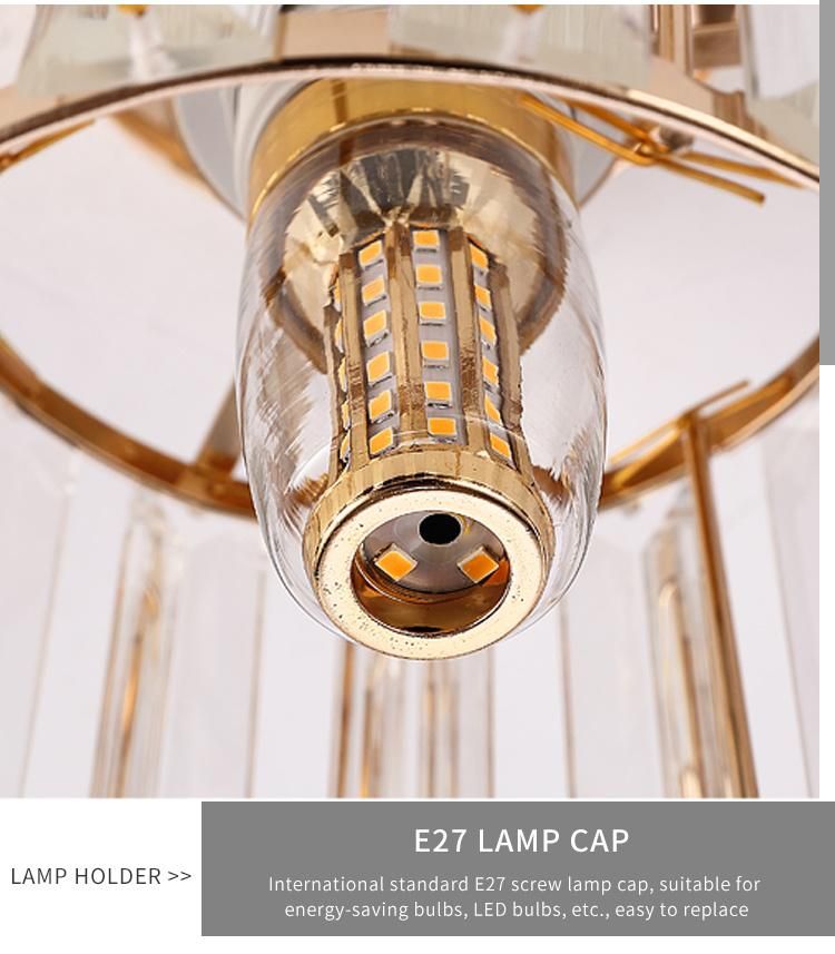 Nordic Modern LED Chandelier Hotel Restaurant Luxury Crystal Ceiling Lamp
