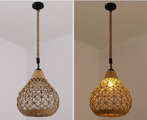 Industrial Hemp Rope Home Lighting Pendant Light for Indoor Lighting Decoration