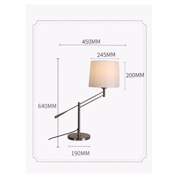 Decorative modern Fabric Table Lamp with Swing Arm Suitable for Bedside Hotel Desk Lamp