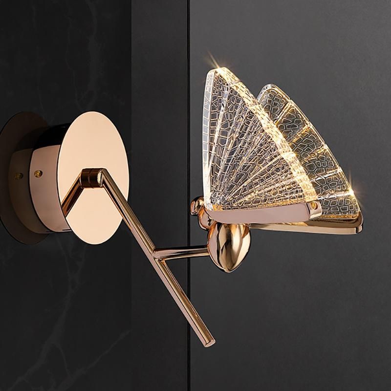 Bedside Wall Lamp Bedroom Lamp Modern Living Room Background Butterfly Wall Light (WH-OR-41)