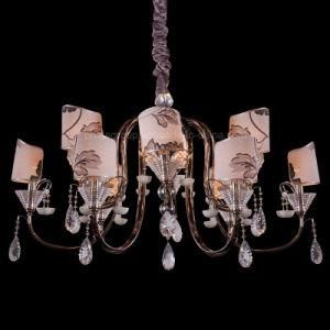 Factory Outlet Cloth Lampshade Bar Crystal Fixture Indoor Chandelier Light
