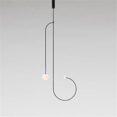 Modern Iron Geometric LED Pendant Lights Bedroom Living Room Home Decor Hanging Lights Nordic Simple Iron Line LED Hanglamp