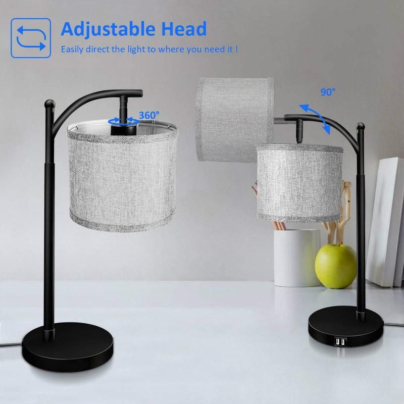 Kd Cloth Lamp Study Room Table Lamp LED Eye-Guard Reading Table Lamp