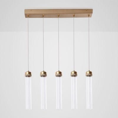 Nordic Lamps Modern Minimalist Metal Single Head Bar Table Dining Room Light Luxury Bedroom Bedside Glass Chandelier