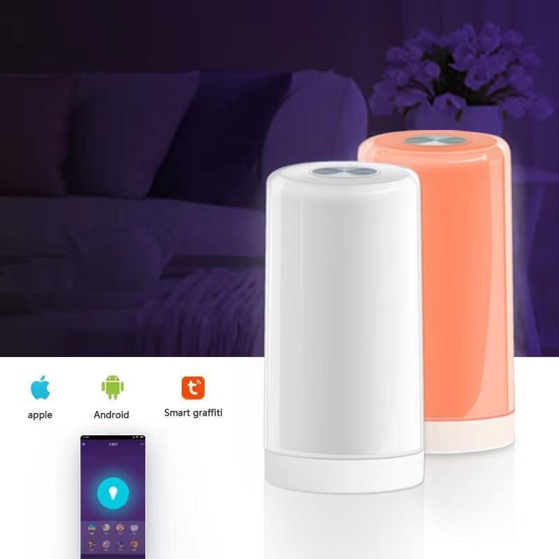 Smart LED Table Night Light Desk Lamps Atmosphere Lighting Dimmable RGB Light Touch Sensor Bedside Rechargeable Lamp