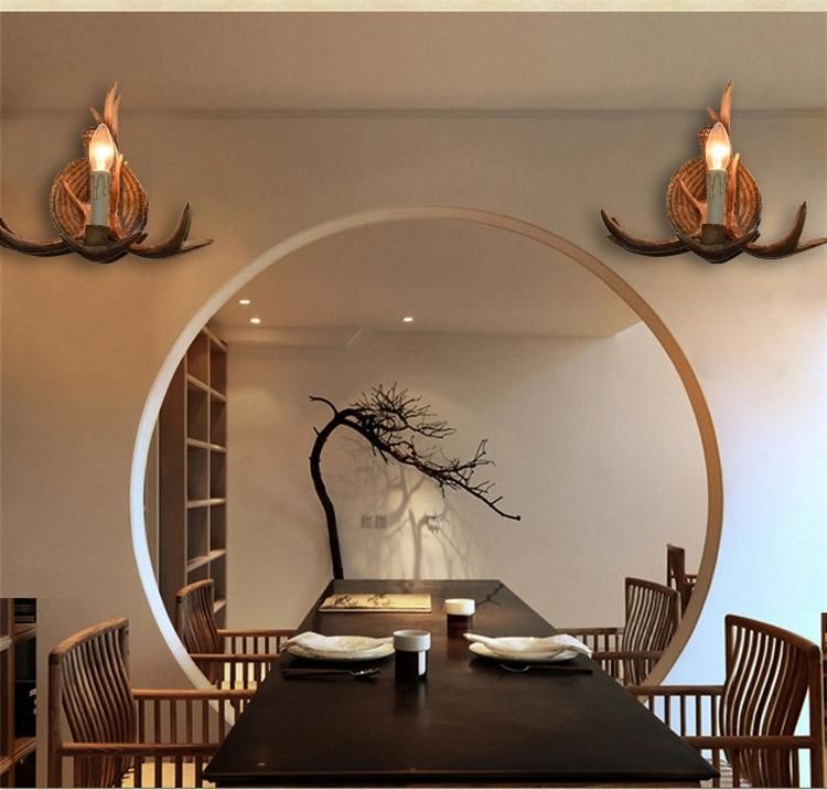 Personality Antler Art Wall Lamp Parlor Study Corridor Aisle Decorative Sconce Restaurant Cafe Bar Wall Mounted Lighting (WH-VR-71)