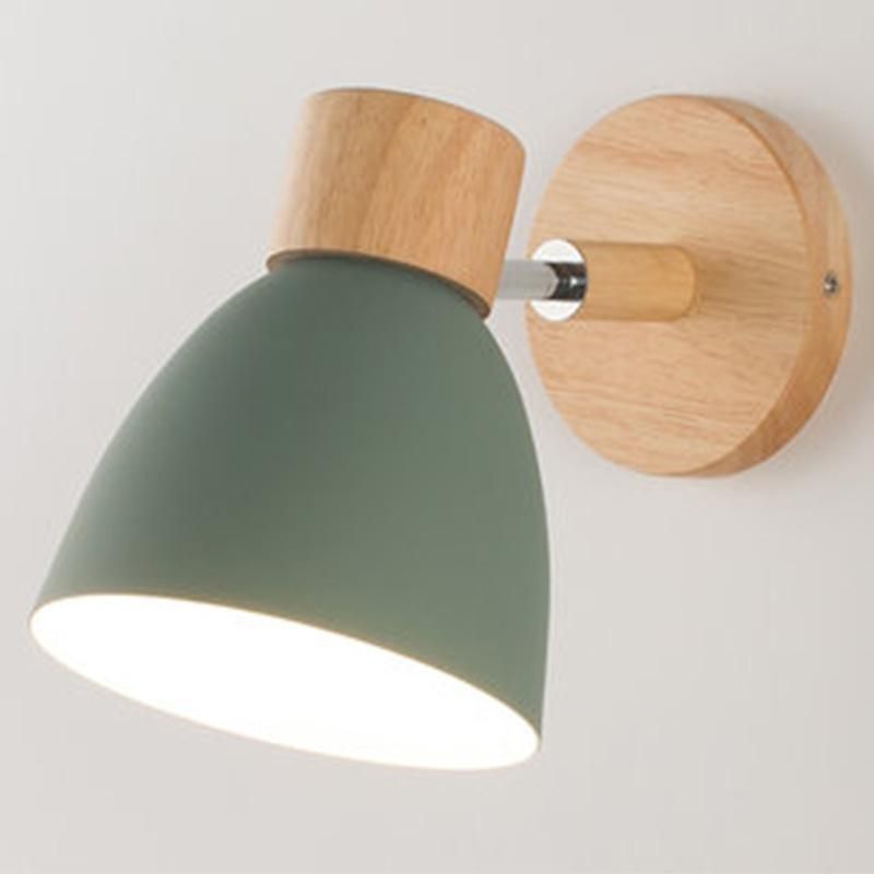 Wooden Wall Lights Bedside E27 Bulb Wall Lamp Modern LED Wall Lamp (WH-OR-169)