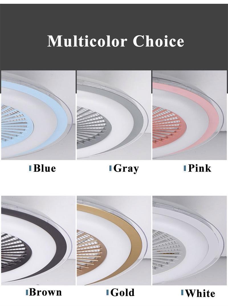 Modern Minimalist Indoor Lighting Round Hidden LED Remote Control Ceiling Fan