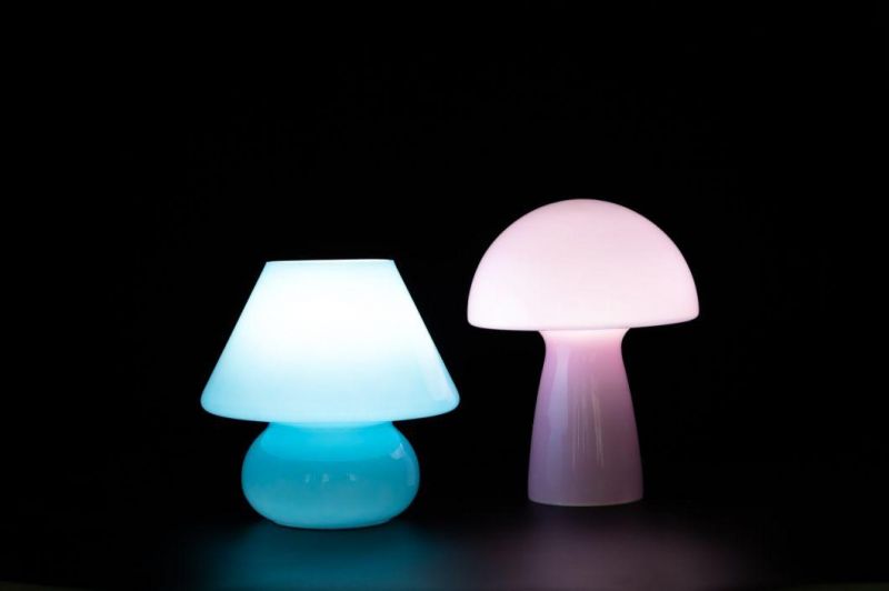 Modern Mini Cute Glass Table Lamp with Mushroom Shade