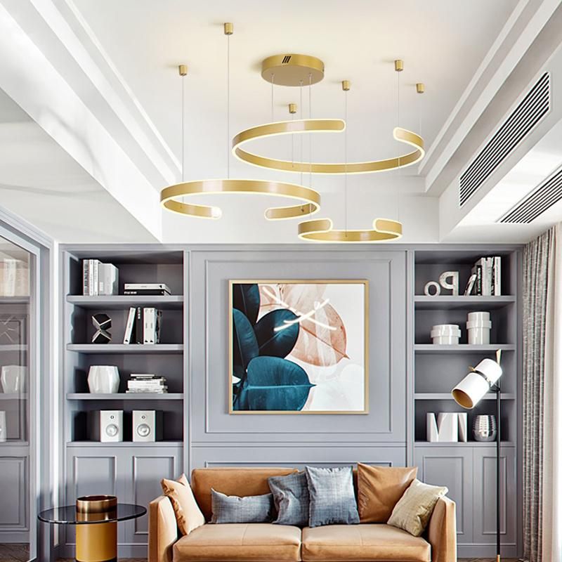 Nordic Style Living Room Pendant Lighting Modern Ring Hall Lamps Restaurant Designer Chandelier