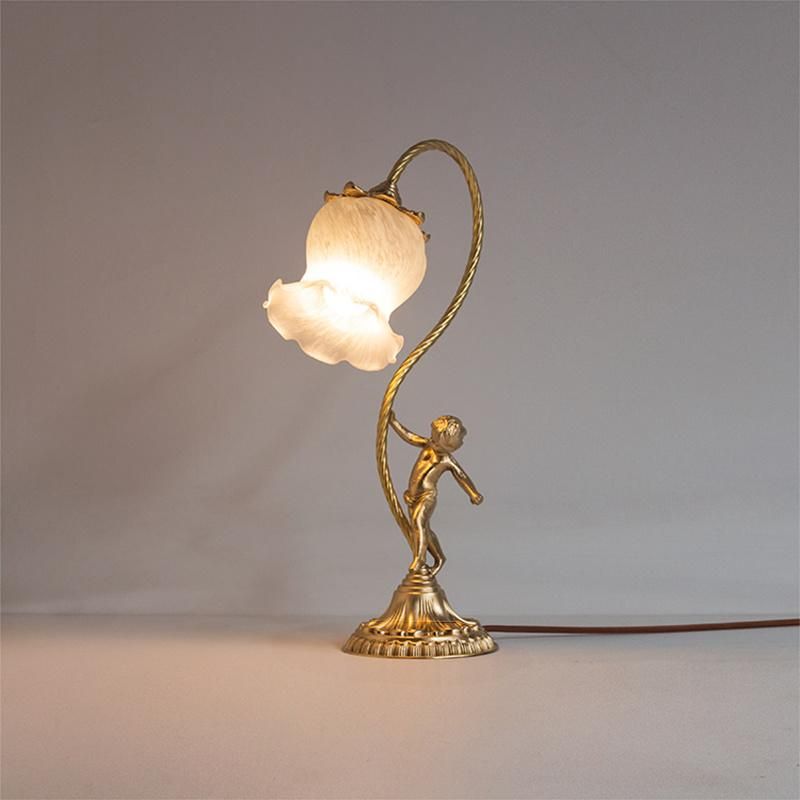 Metal Flower Design Retro Table Lamp Desk Lamp Reading Light Hotel