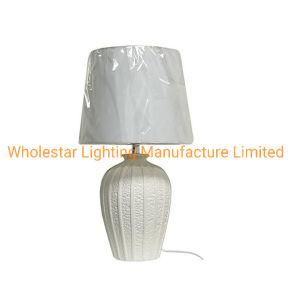 Ceramic Table Lamp with Fabric Shade (WHT-401)
