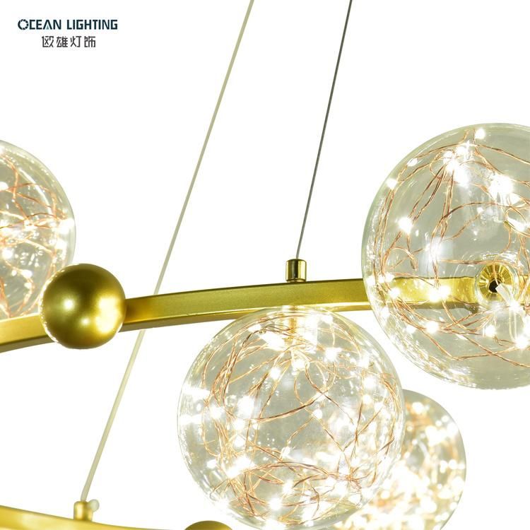 Ocean Lighting Hotsales Modern Chandelier Luxury Gold Glass Pendant Light