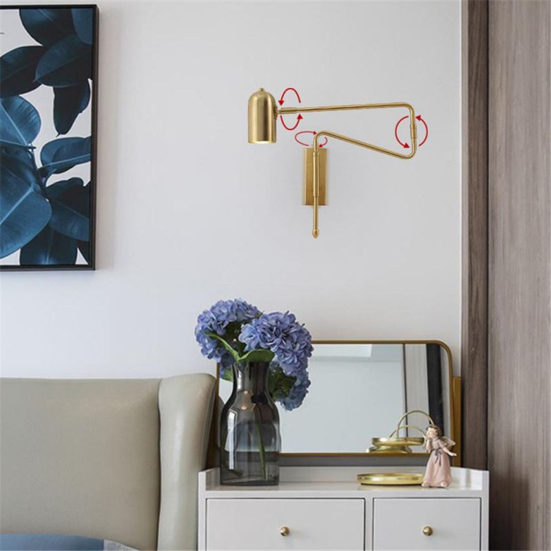 Modern LED Wall Lamps Angle Adjustable Bedroom Bedside Reading Lamp Living Room Decoration Study Iron Wall Light Fixtures
