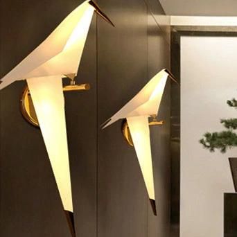 Nordic Paper Crane Bird Bedroom Wall Lamp