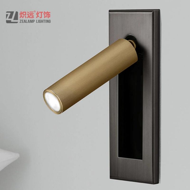 Modern CREE LED Hotel Bedside Reading Light Metal Wall Lamp