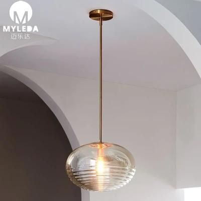 Modern Metal Pendant Lamp Glass LED Hotel Lamp