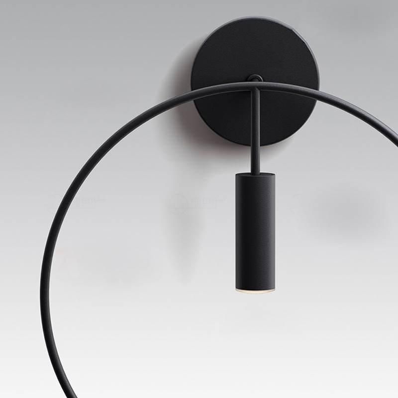 Nordic Simple Black Wall Lamp Creative Protection Restaurant Circle Wall Sconce (WH-OR-208)