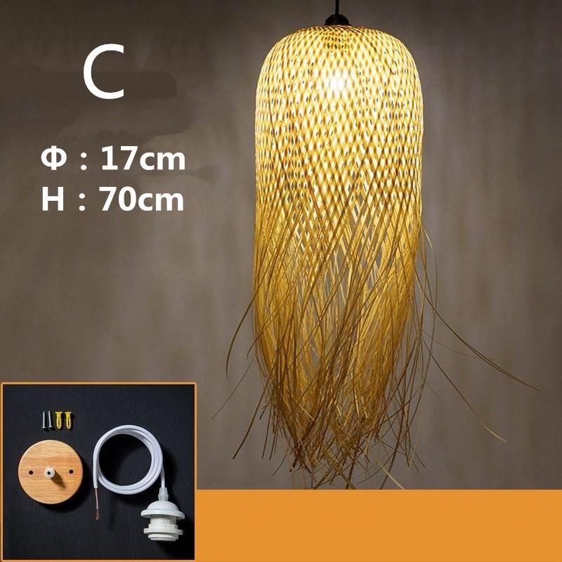 Japanese Tea Room Bamboo Pendant Lights Lighting Vintage Indoor Home Decor Designer Pendant Light (WH-WP-28)