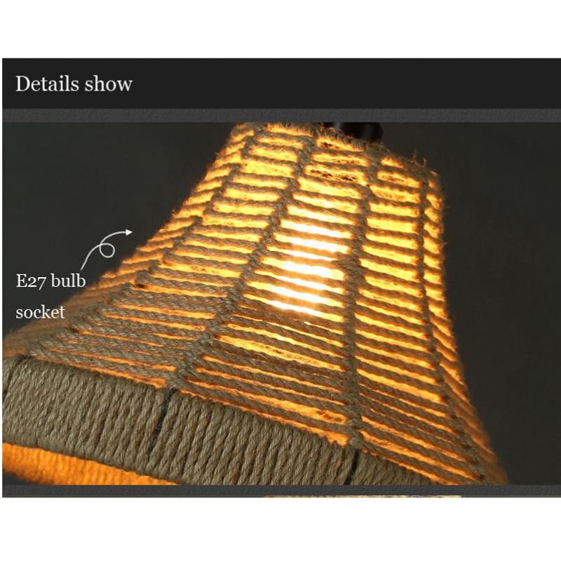 Loft Pendant Lamp Retro Industry Rope Hemp Clothing American Lighting (WH-VP-141)