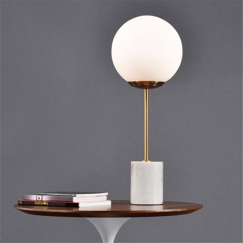 Simple Marble Base Table Lamp Nordic Living Room Home Deco Glass Ball Desk Lamp Bedroom Bedside Lamp Simple Tafellamp