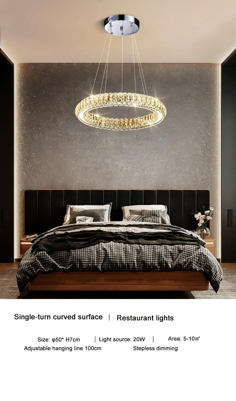Modern Nordic Decorativekitchen Chandeliers and Pendants Dining Table Round Crystal Pendant Light Chandelier