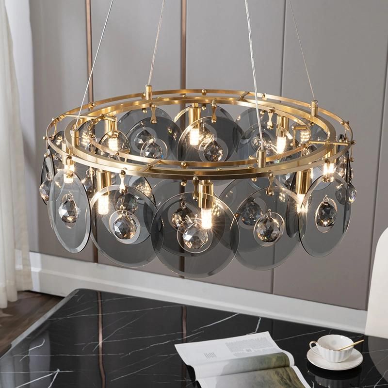 Postmodern Villa Living Room Pendant Lamp All Copper Dining Room Lamps