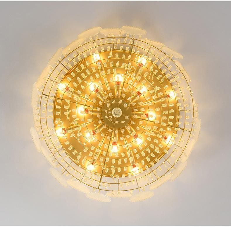 Luxury Creative Ceiling Light Crystal Glass Living Room Lotus Lamp (WH-CA-71)