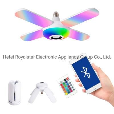LED Four Leaves Fan Folding Bulb with Remote Control