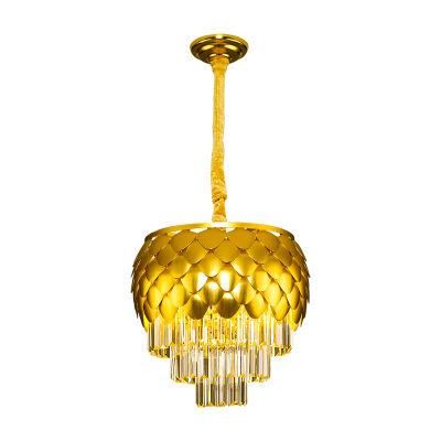 Dafangzhou Light China Cascading Chandelier Factory Pendant Lamp Amber Frame Color Pendant Lamp Applied in Office