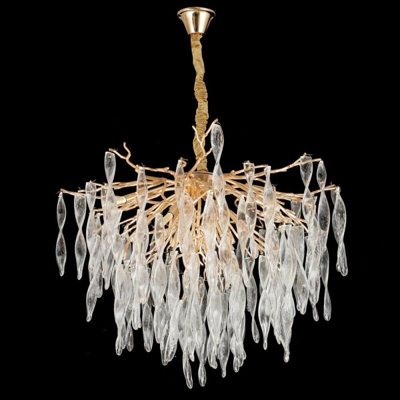 2022 Long Strip Golden Luxury Chandelier for Family Restaurant Shop Window