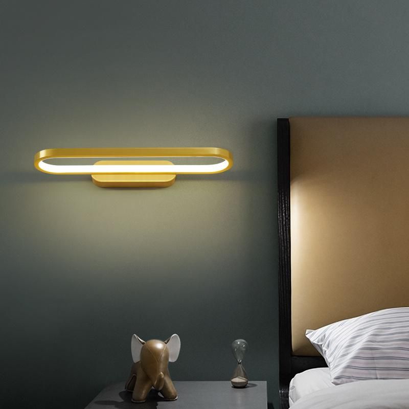 LED Wall Lamp Bedroom Bedside Lights Living Room Golden Brass Minimalist Wall Lamp (WH-OR-128)