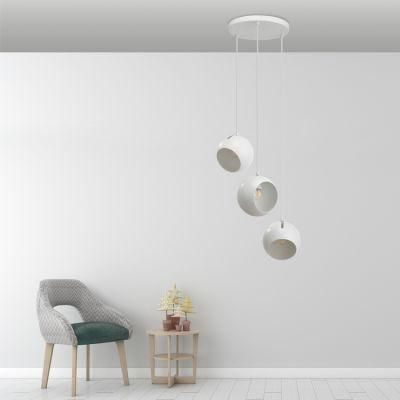 Metal Customized Building Villa Stair Staircase White Bubble Iron Ball Chandelier Pendant Light