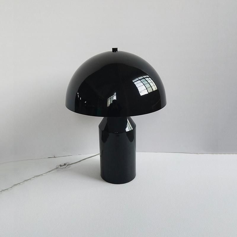 Glossy Black Painted Metal Shade and Body Table Lamp.