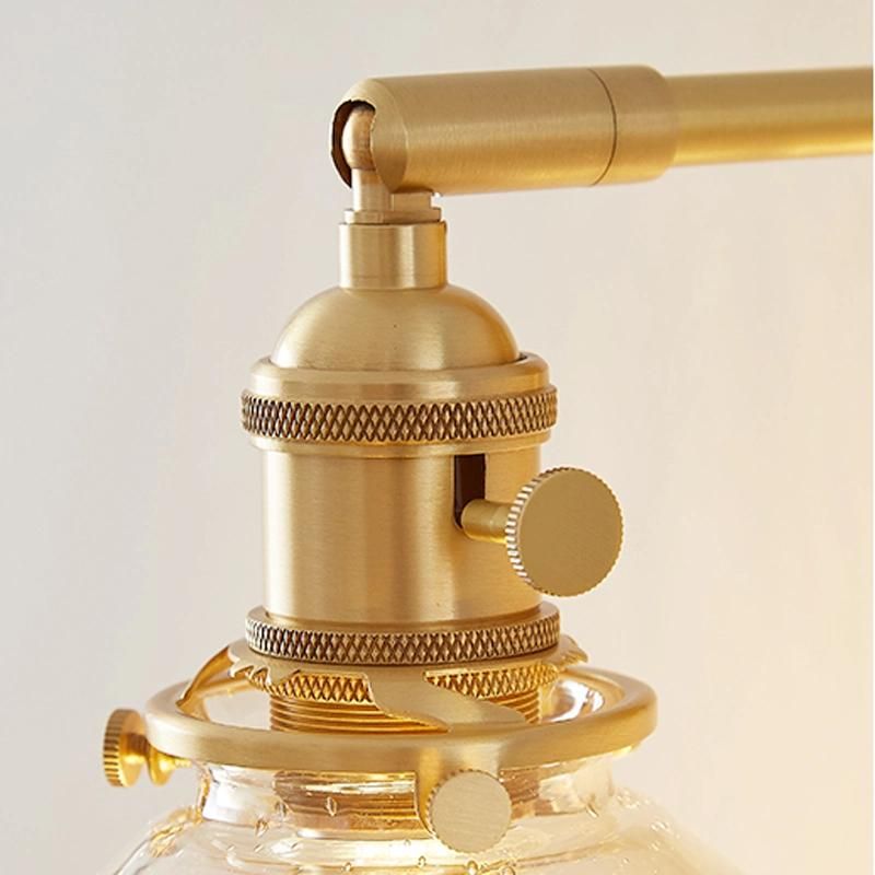 Retro Bedroom Bedside Wall Lamp Modern Corridor Wall Lamp Brass Bubble Glass Wall Light