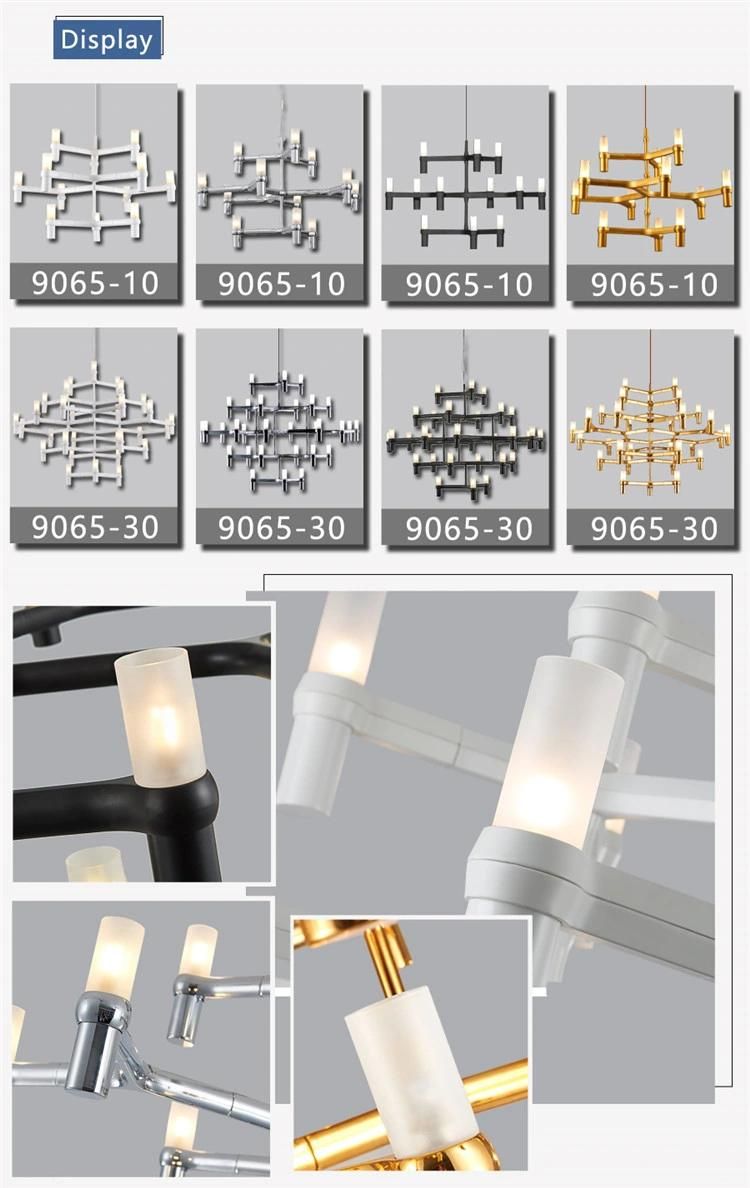 Golden Black White Big Chandelier for Hotel Lobby