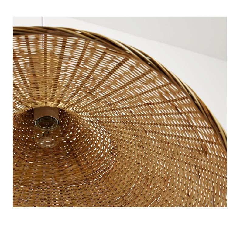 Bamboo Chandelier Chinese Tea Room Rattan Lamp Straw Hat Lamp Stairs Dining Room Lamp