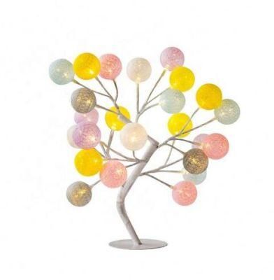 Cotton Ball Round Bulb Creative Tree Lamp