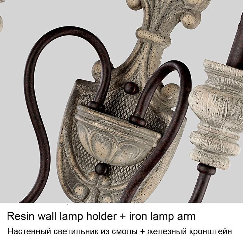 Vintage Wall Lamp Wood Iron Wall Light Bedroom Bedside Living Room Loft Wall Light (WH-OR-58)