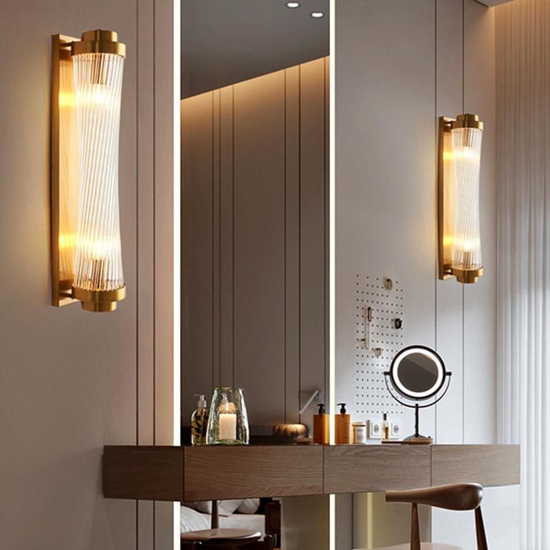 Bedside Livingroom Decoration LED Sconce Lamp Bathroom Home Light Crystal Golden Wall Light (WH-OR-152)