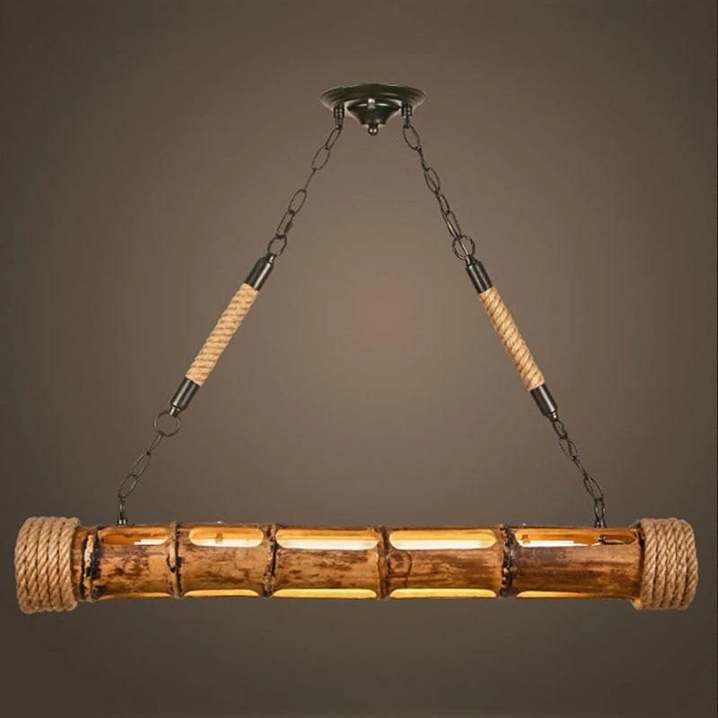 Loft Bamboo LED Chandelier Cafe Lamp Retro Industrial LED Warm White LED Tube Loft Chandelier (WH-VP-111)