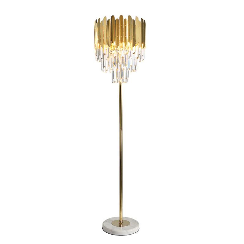 Modern Crystal Floor Lamp Stand Lamp for Living Room Reading Bedroom Standing Lamp (WH-MFL-81)
