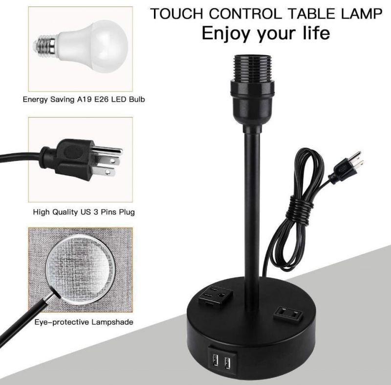 Italian Simple Creative USB Charging Port Hotel Nordic Bedside Modern Luxury LED Table Lamp