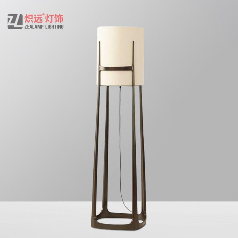 Modern off-White Fabric Shade Floor Lamp
